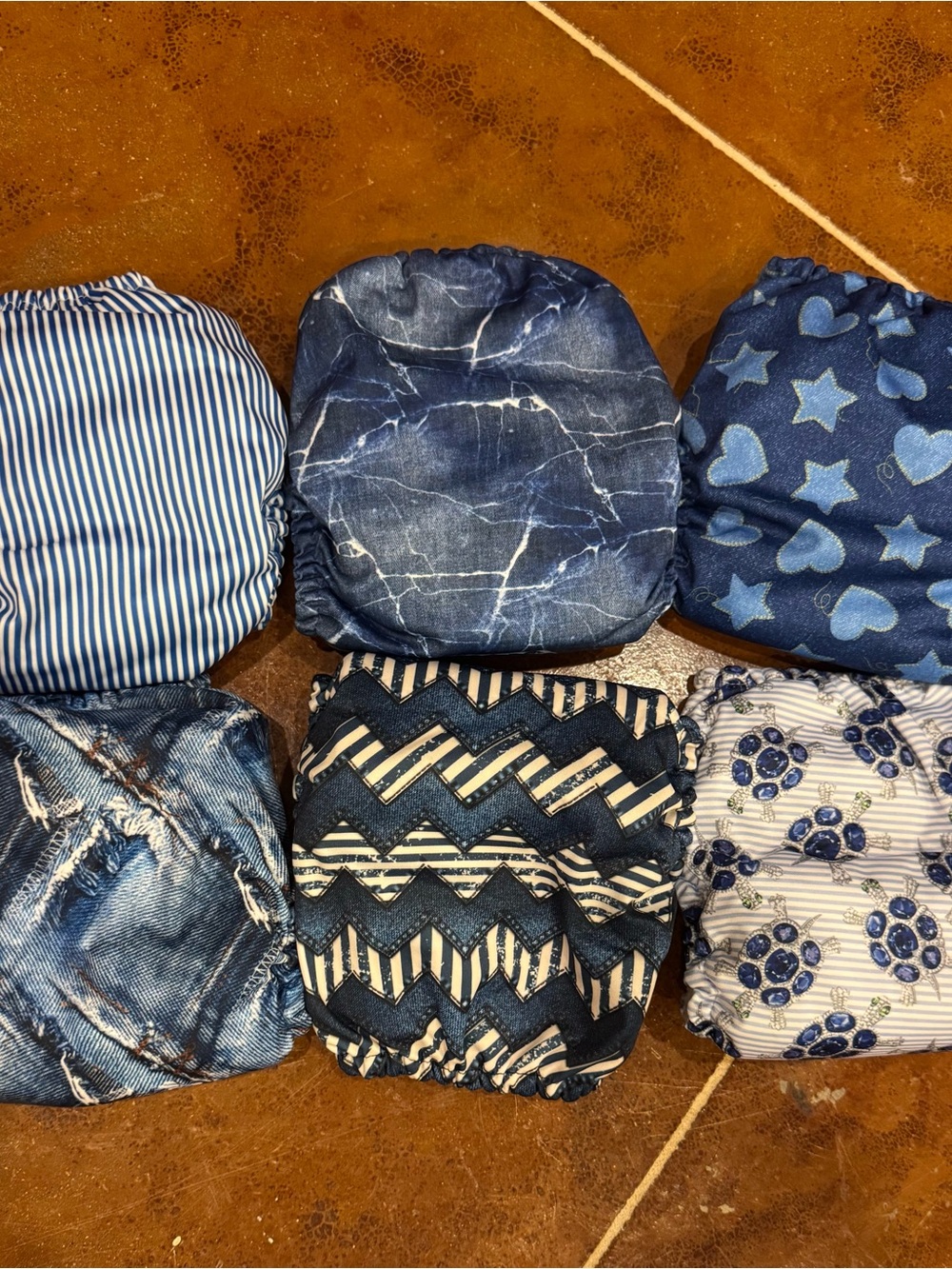 Mama Koala 1.0 Pocket Cloth Diaper Denim Theme Pattern Lot Of 6 Or Message for 1